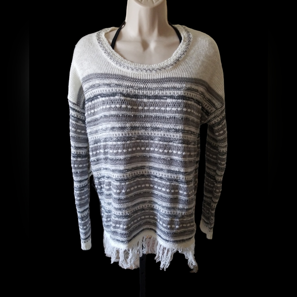 Gray Cable Knit Sweater